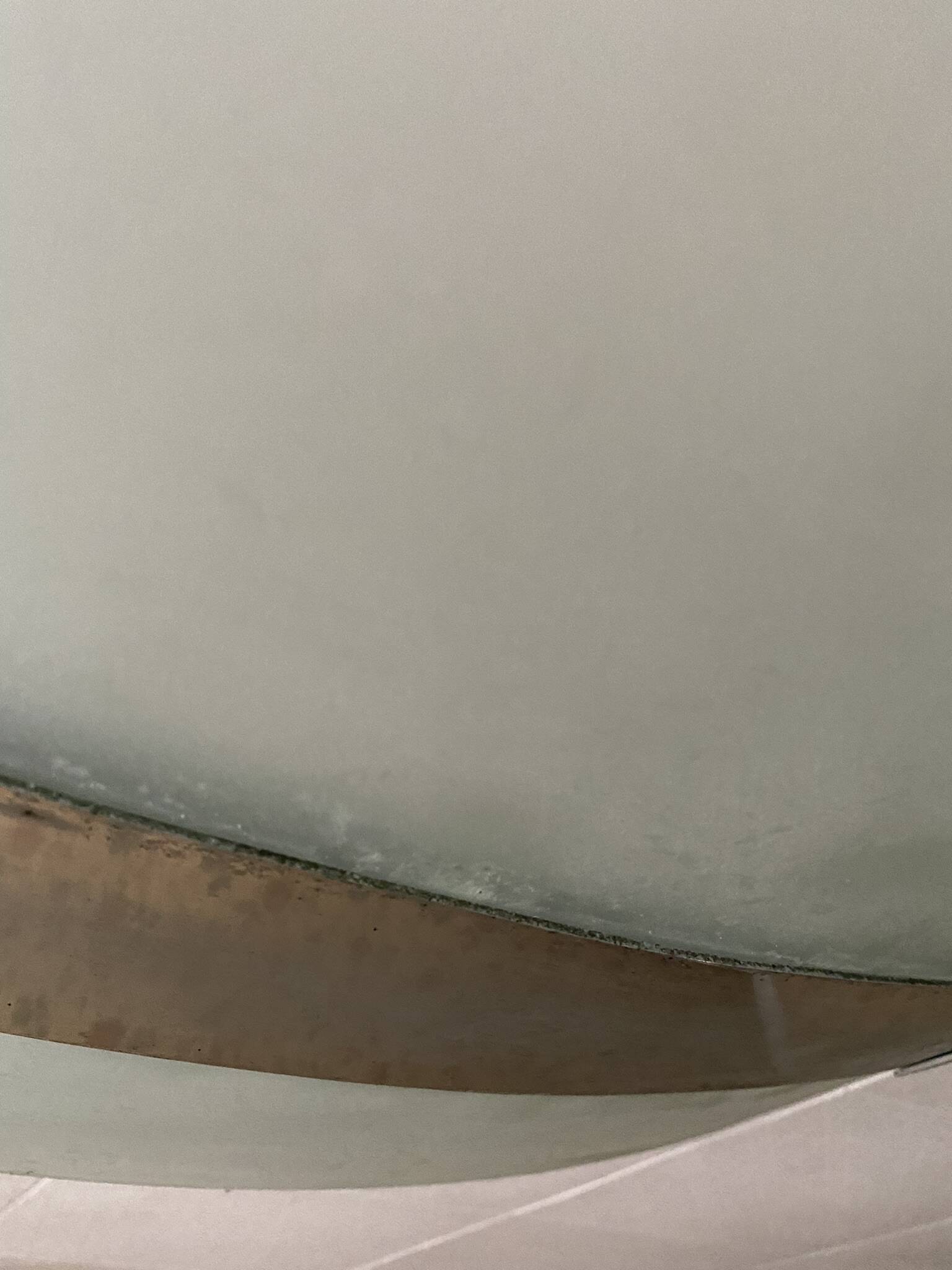 Rectangular ceiling light / chandelier in sandblasted glass and vintage Art Deco chrome