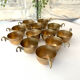 Brass Punch Bowl Set with 12 Cups, Ladle – French Vintage Mid-Century