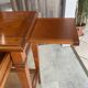 Occasional table in cherry wood, 1 drawer, 1 cane shelf, 1950.