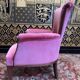 Bergère de style Louis XVI velours rose