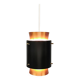 Petite suspension danoise des années 1980 de couleur cuivre et noire