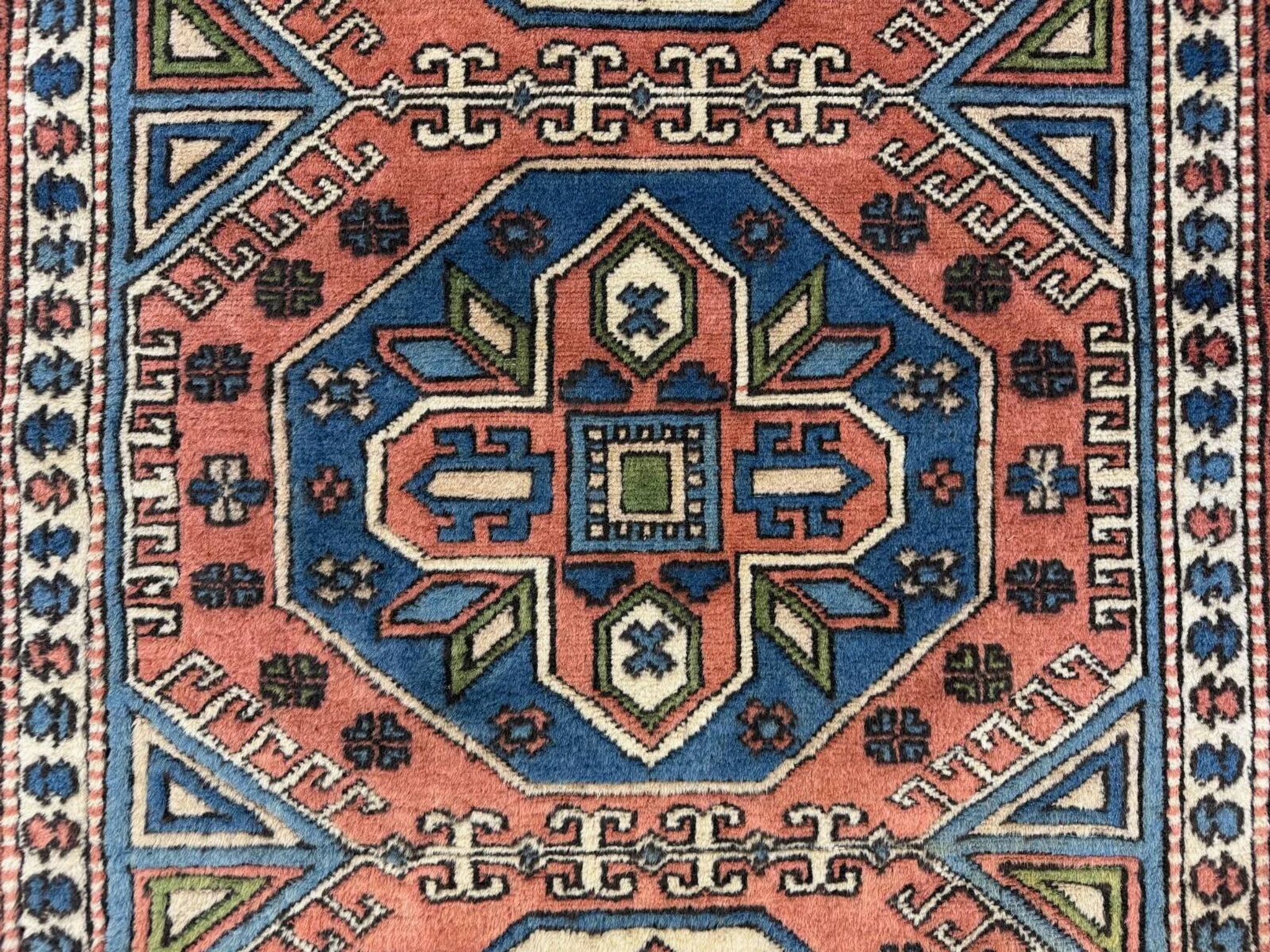 Turkish Kazak rug 270x166 cm vintage carpet, tribal handwoven large 2526