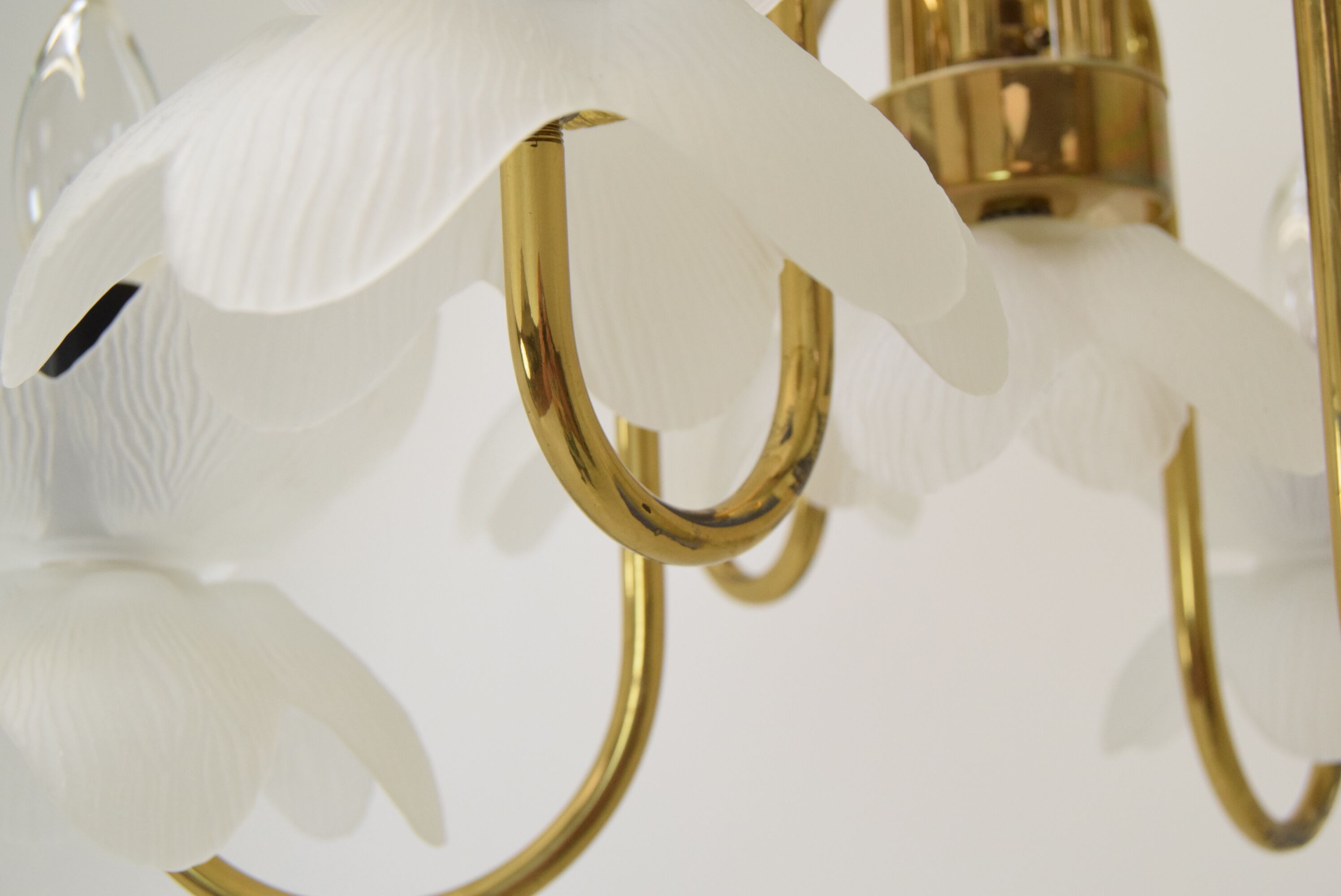 Mid-century Glass Chandelier,1970's.