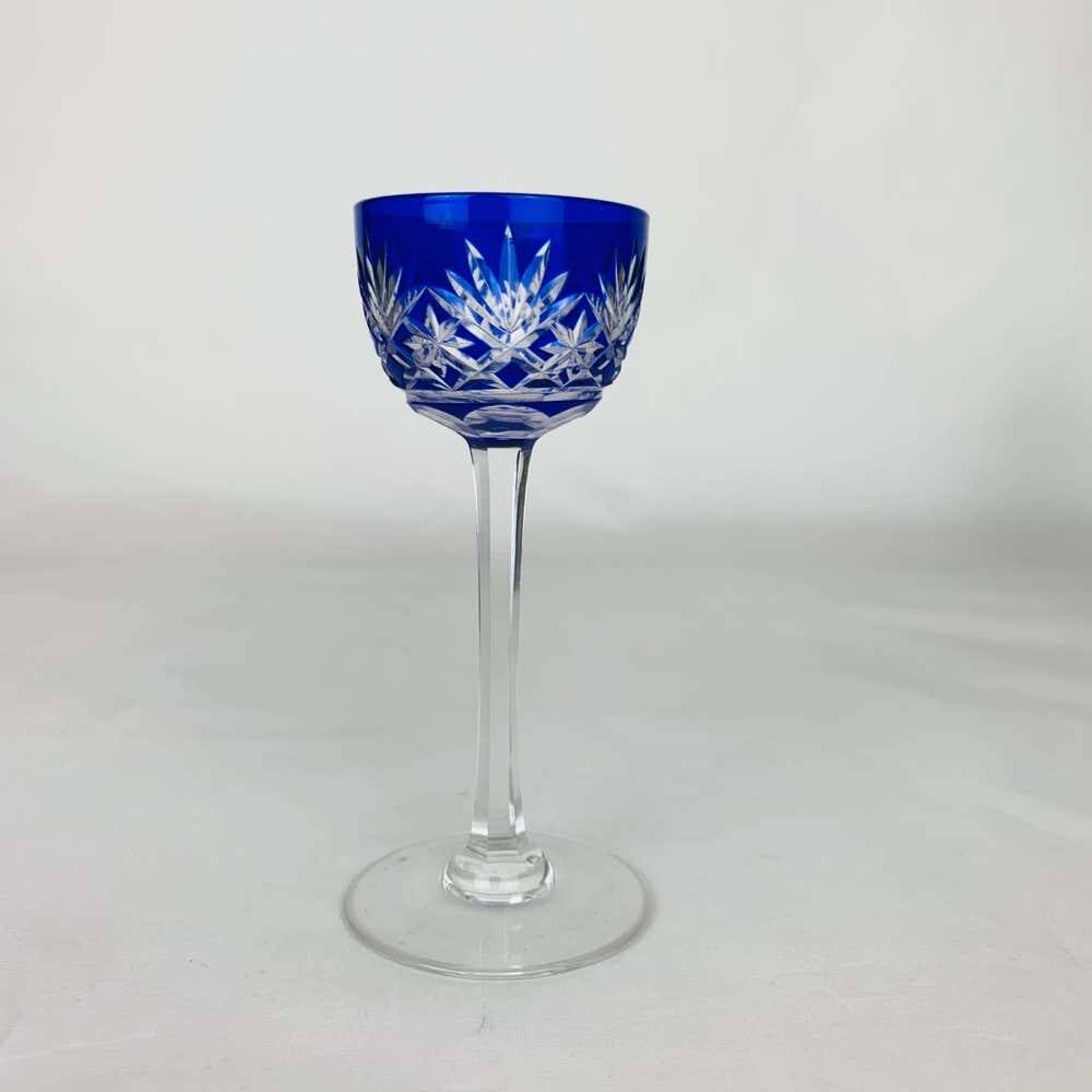 6 verres à liqueur Saint Louis modèle Massenet, colorés