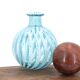 Striped light blue glass vase Phoenician Malta, 1990s