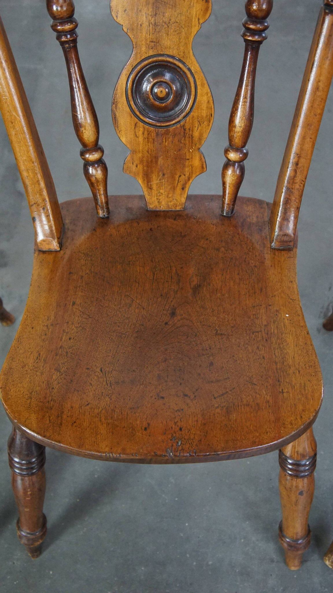 Antique set of 4 wooden dining chairs from the 19th century