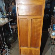 Parisian cabinet in solid wood with three drawers, marquetry and patina.