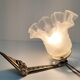 Art Deco wall lamp bronze silver patina and frosted glass