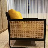 Set of two Red edition cane armchairs