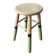 Tabouret bois massif pieds verts et noirs