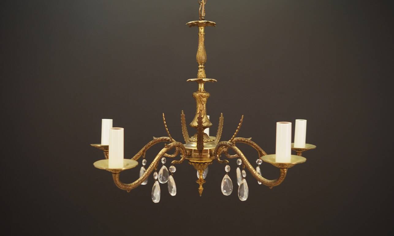 Brass chandelier, Danish design, 1960s, production: Denmark