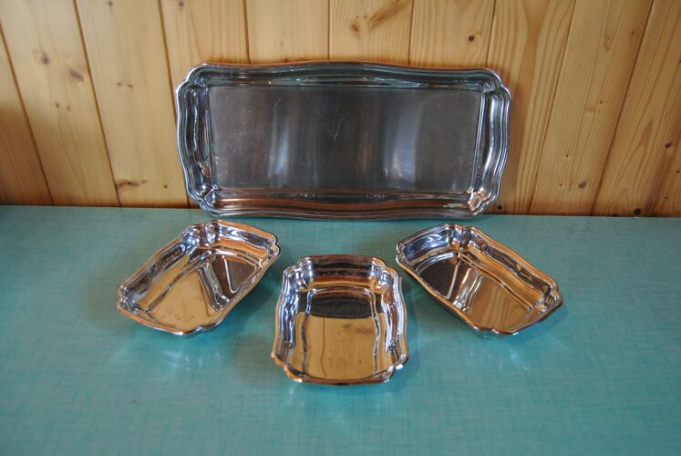 Set stainless steel trays, Jean Couzon