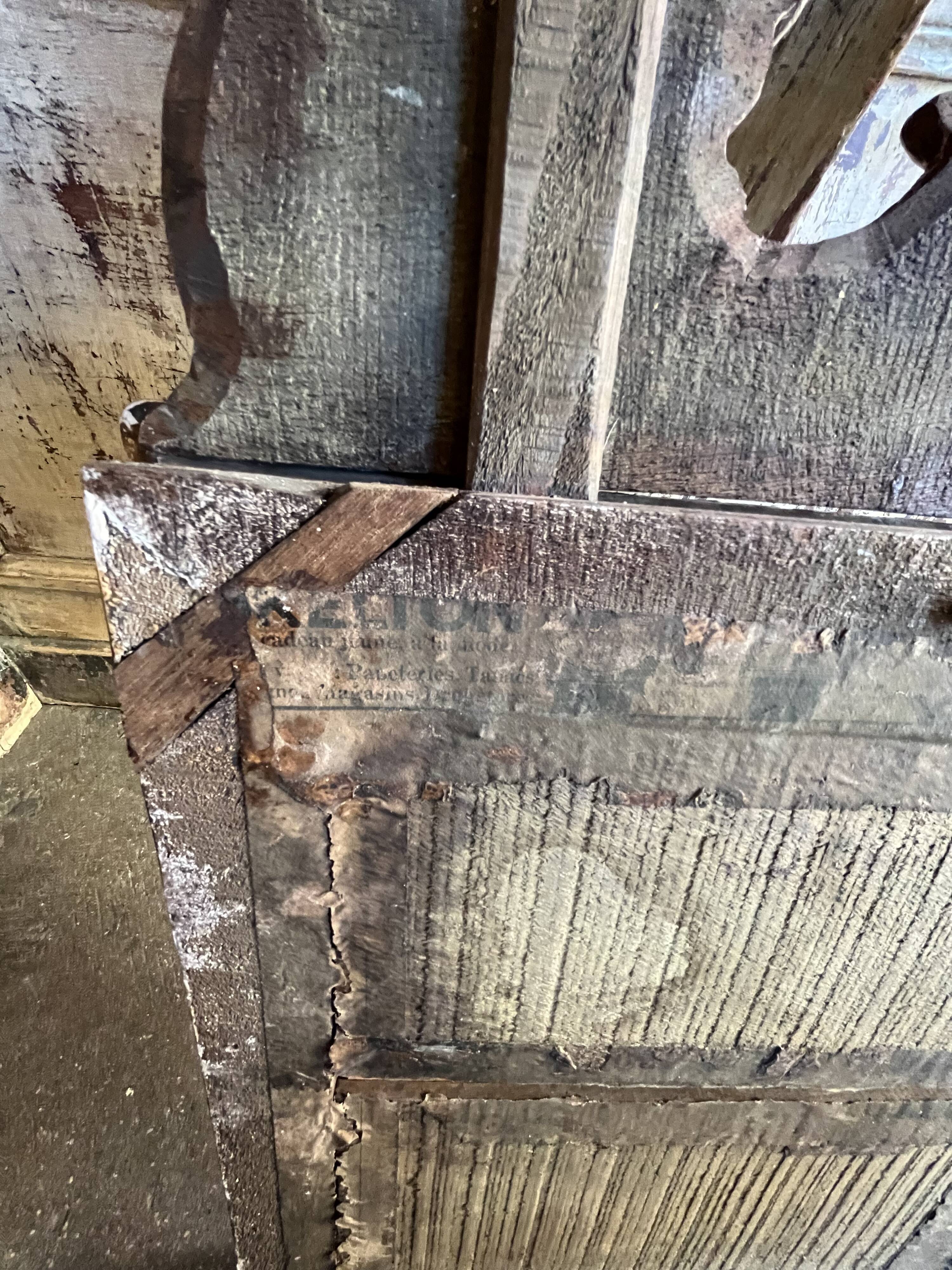 Carved wooden mirror