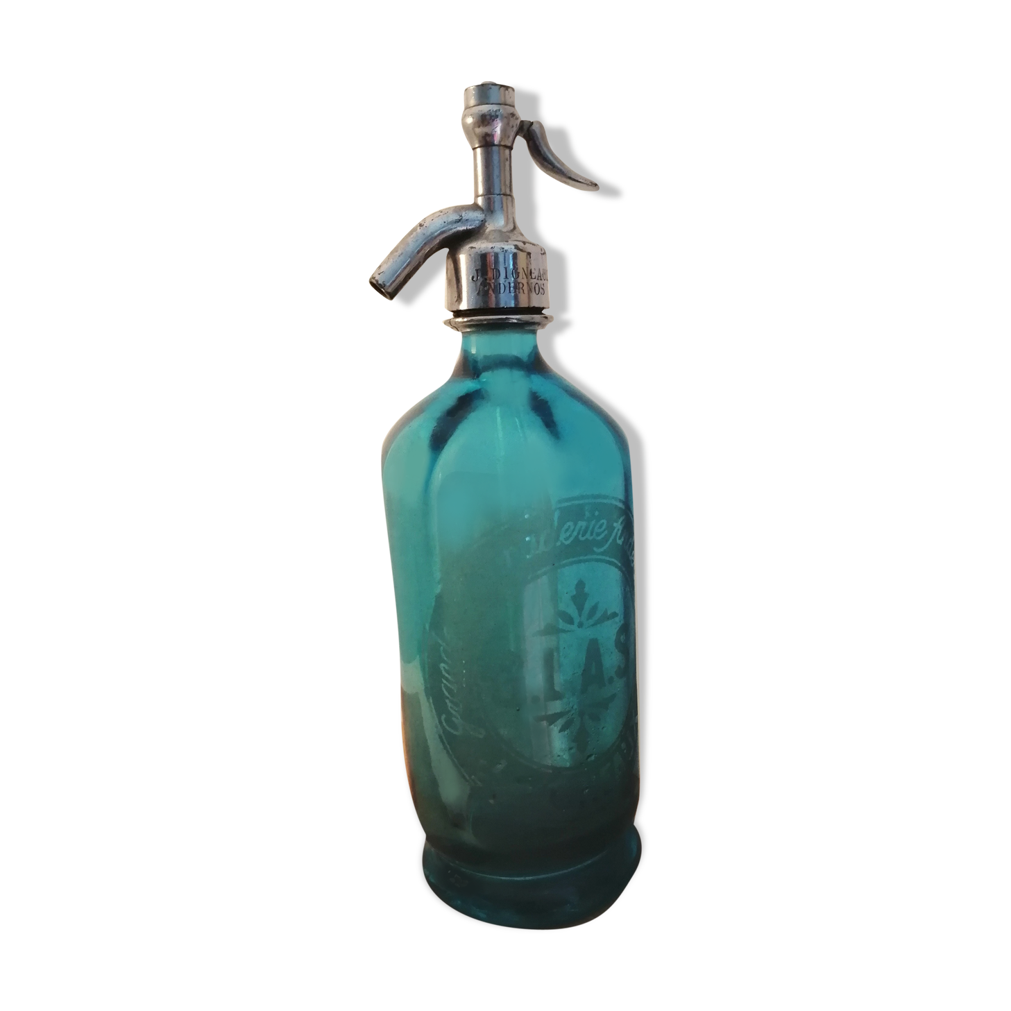 Ancient siphon early 20th century - GLAS - J.DIGNEAUX Great Andernosian lemonade
