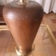 80s wood and brass lamp base