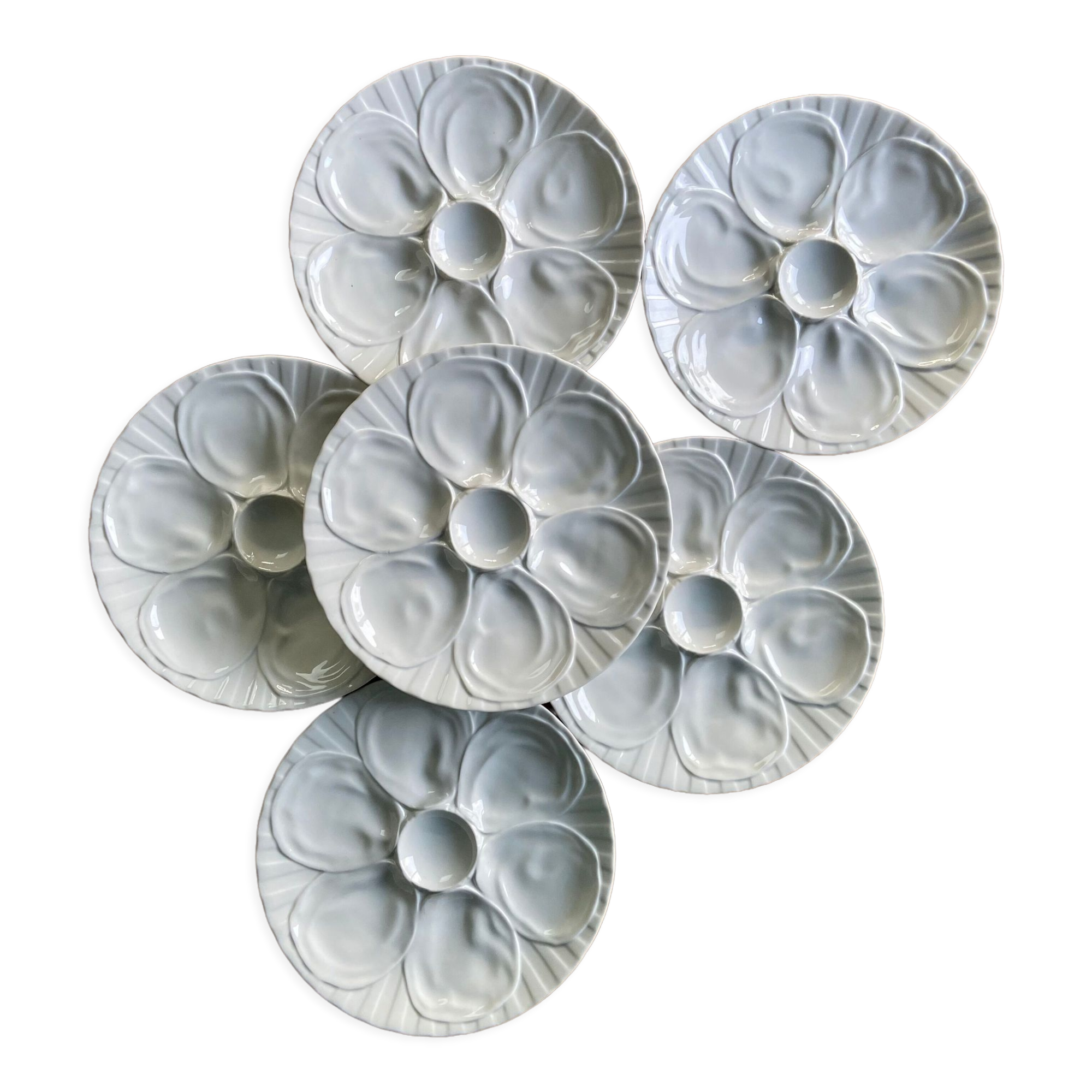 6 Pillivuyt oyster plates France