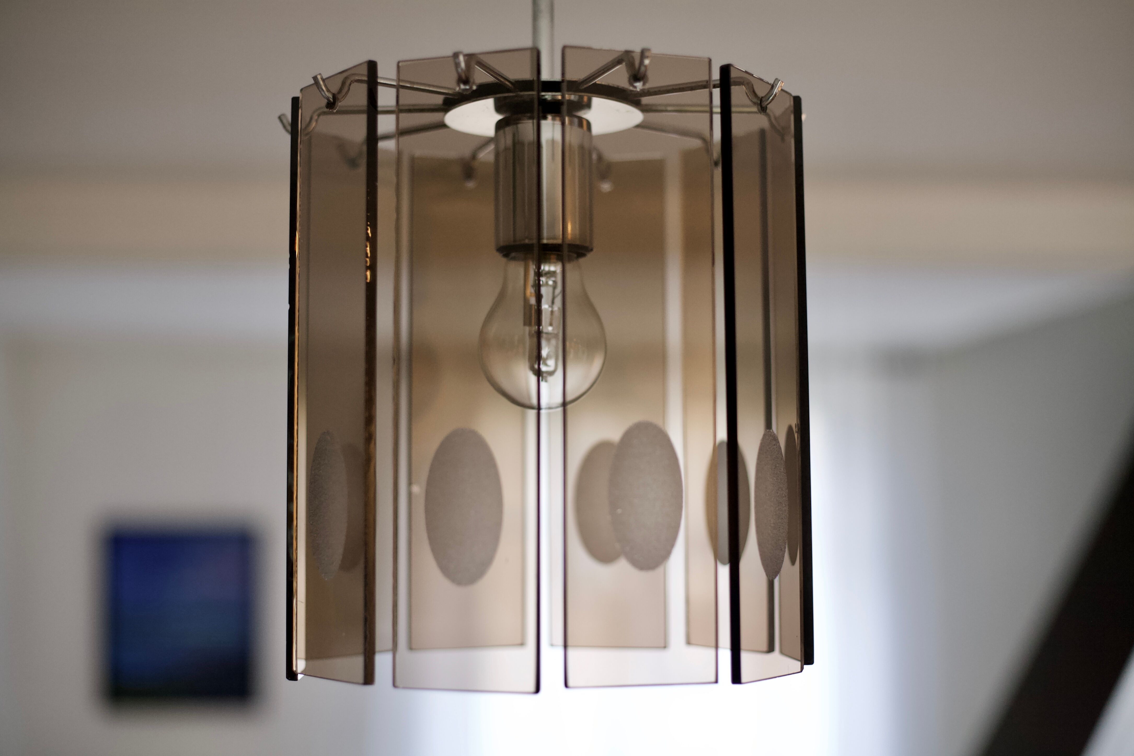 Lustre Gino Vistosi, verre et acier, Italy, circa 1970