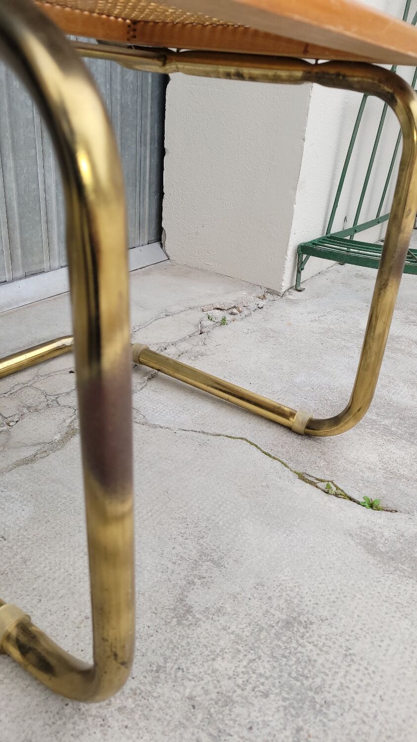 Marcel Breuer chair in cane model B32 vintage gold color