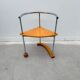 Postmodern chair in chrome and wood, 1980