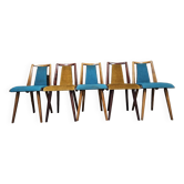 Lot de 5 chaises vintage bistrot pied fuseau 1960"