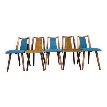 Set of 5 vintage spindle foot bistro chairs 1960"