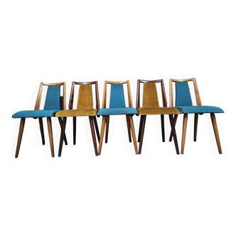 Set of 5 vintage spindle foot bistro chairs 1960"