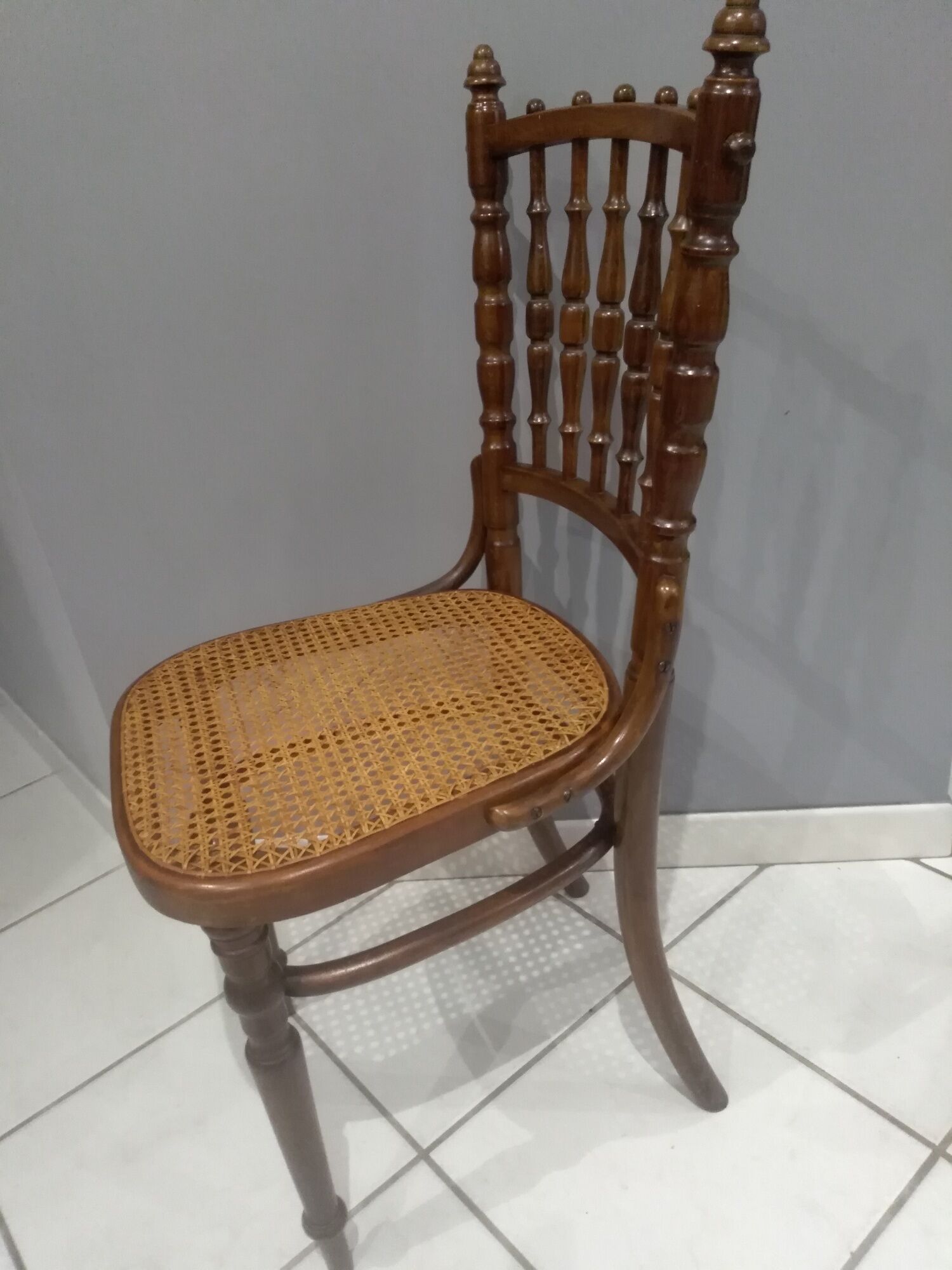 Rare suite of 8 chairs bistrot salon Fischel 1890
