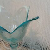 Glass tulip candle holder on stand
