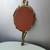 Miroir de main en laiton art déco des thirthies 15x30cm