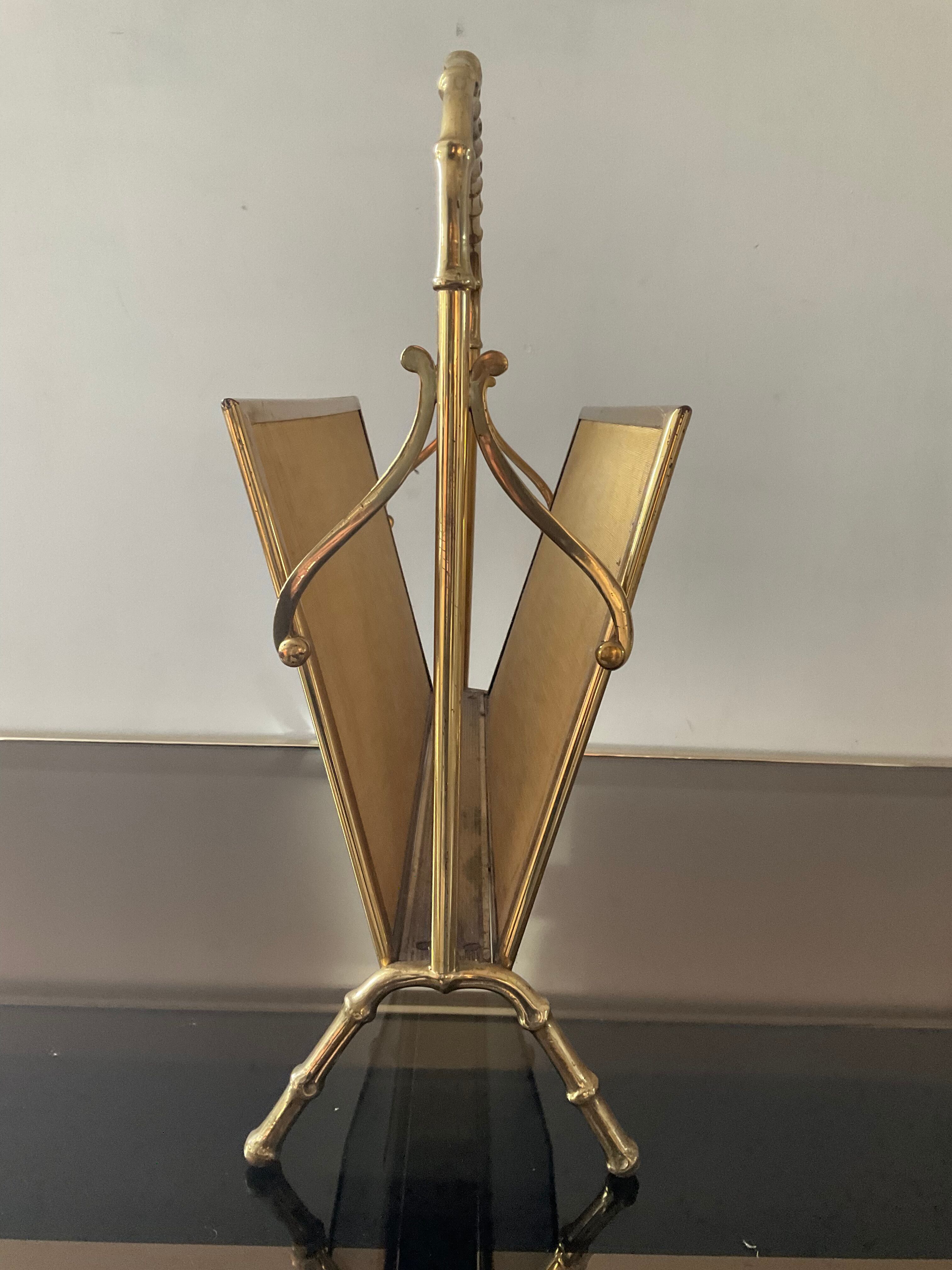 Magazine rack in bronze from the 50/60s