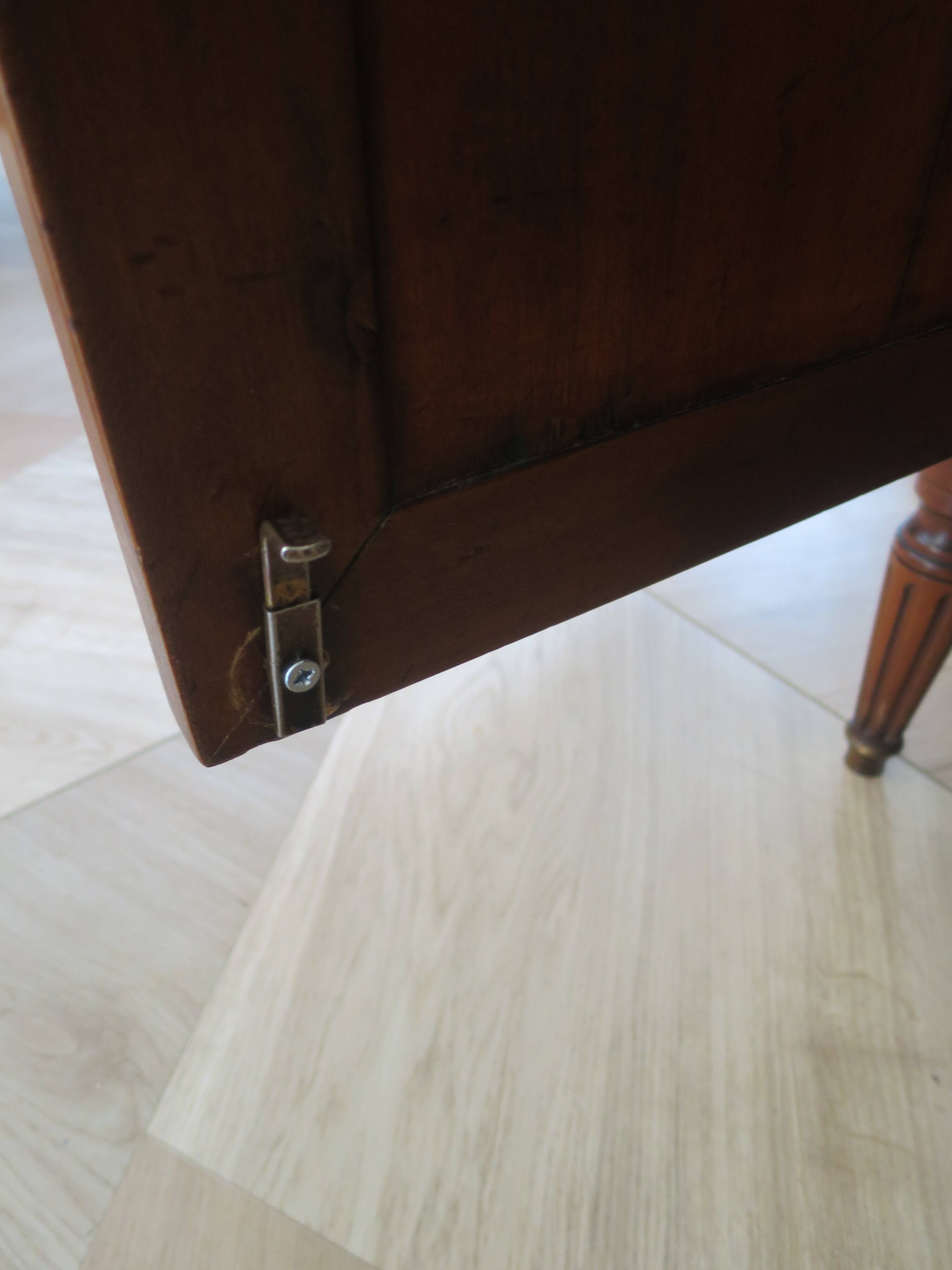 Louis XVI-style sideboard - 1 drawer - fluted legs - mahogany - solid wood
