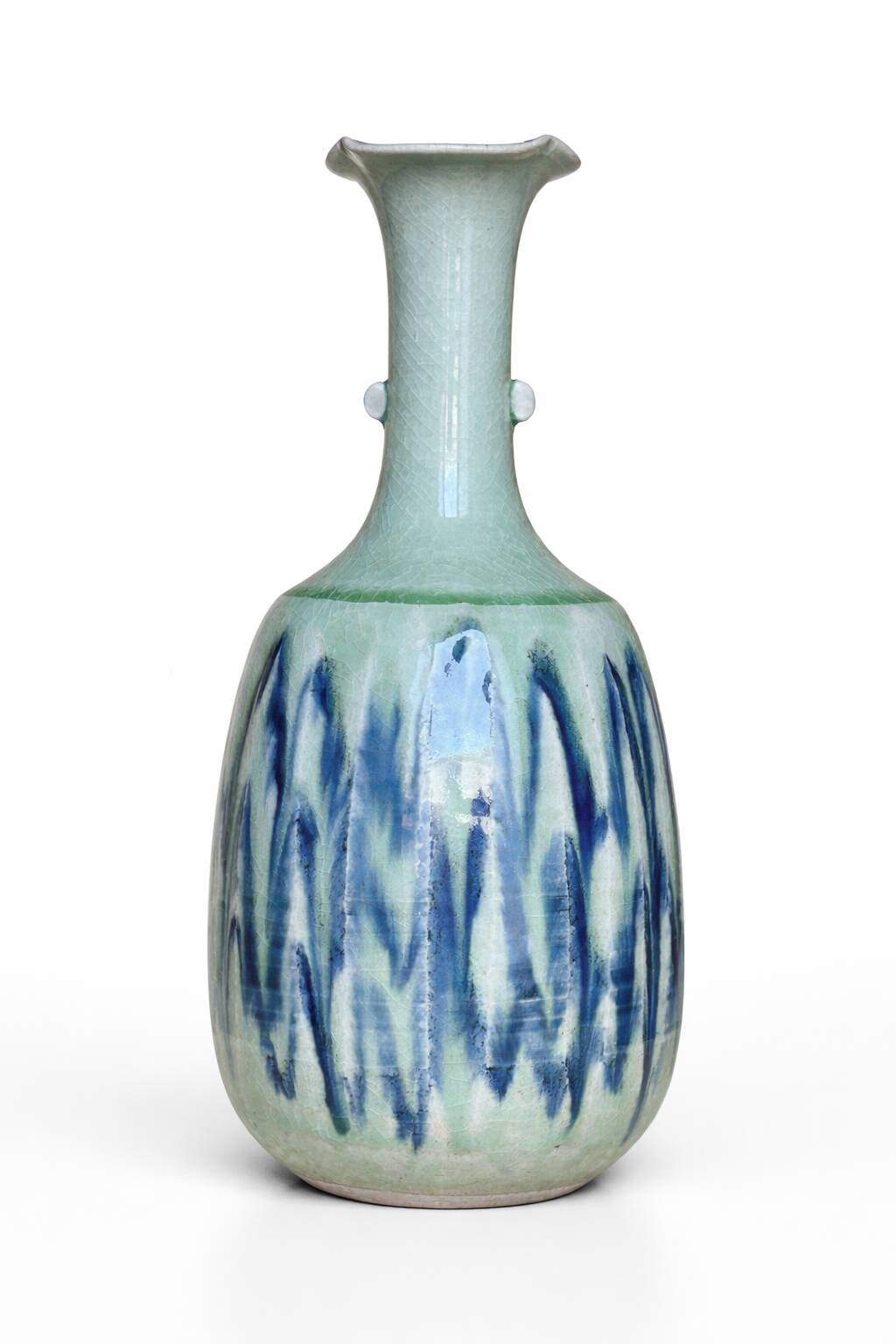Japanese soliflore vase in ceramic Ofuke from Seto, signed Katō Tsuneji.