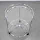 Mid-century round serving table, chrome and glass, Italy, 1980s