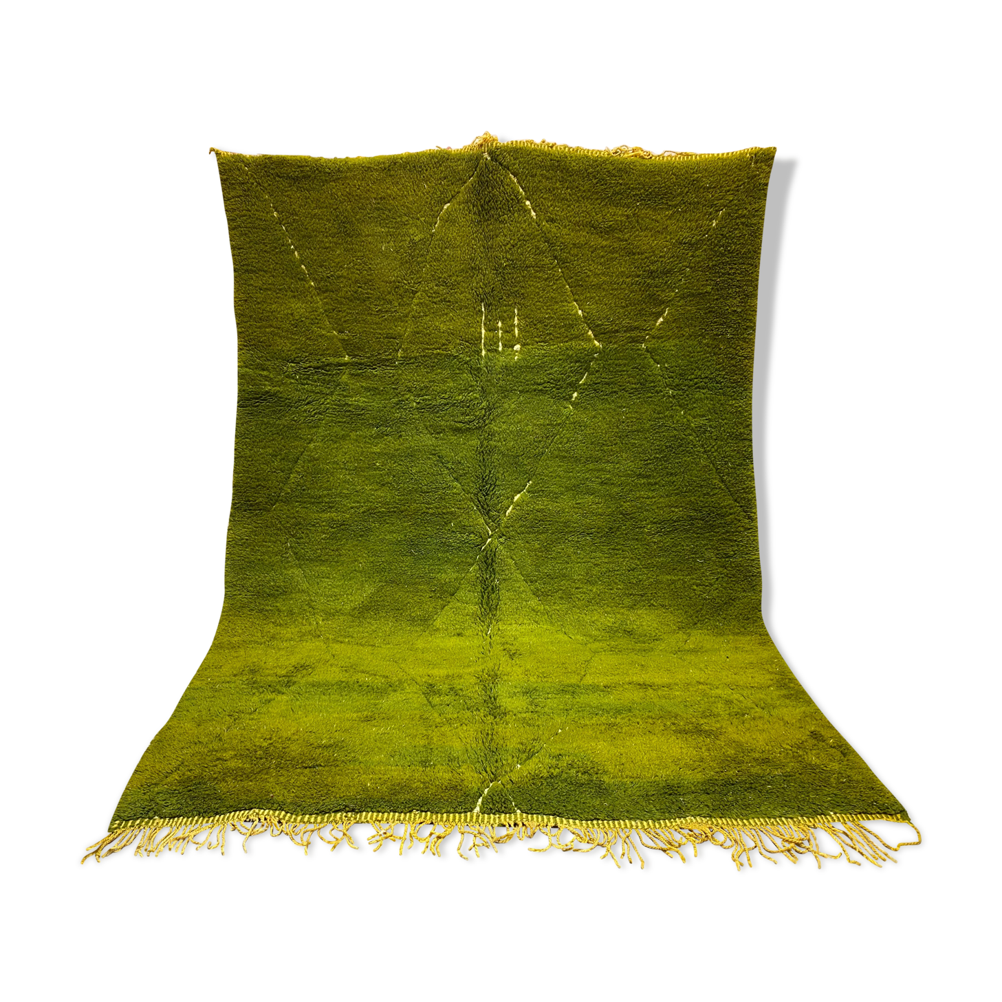 Green mrirt wool carpet - 210 x 310cm