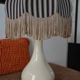 Antique ceramic lamp, L&C creation, lampshade refurbished