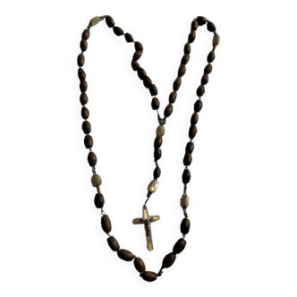 Old mother-of-pearl and wood rosary.