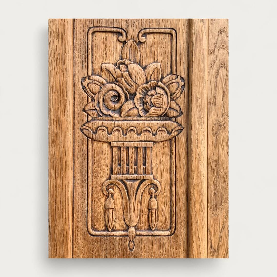 Armoire parisienne vitrée art déco bois brut 1930