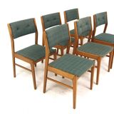 Set of 6 Scandinavian beech chairs, Sweden, 1960