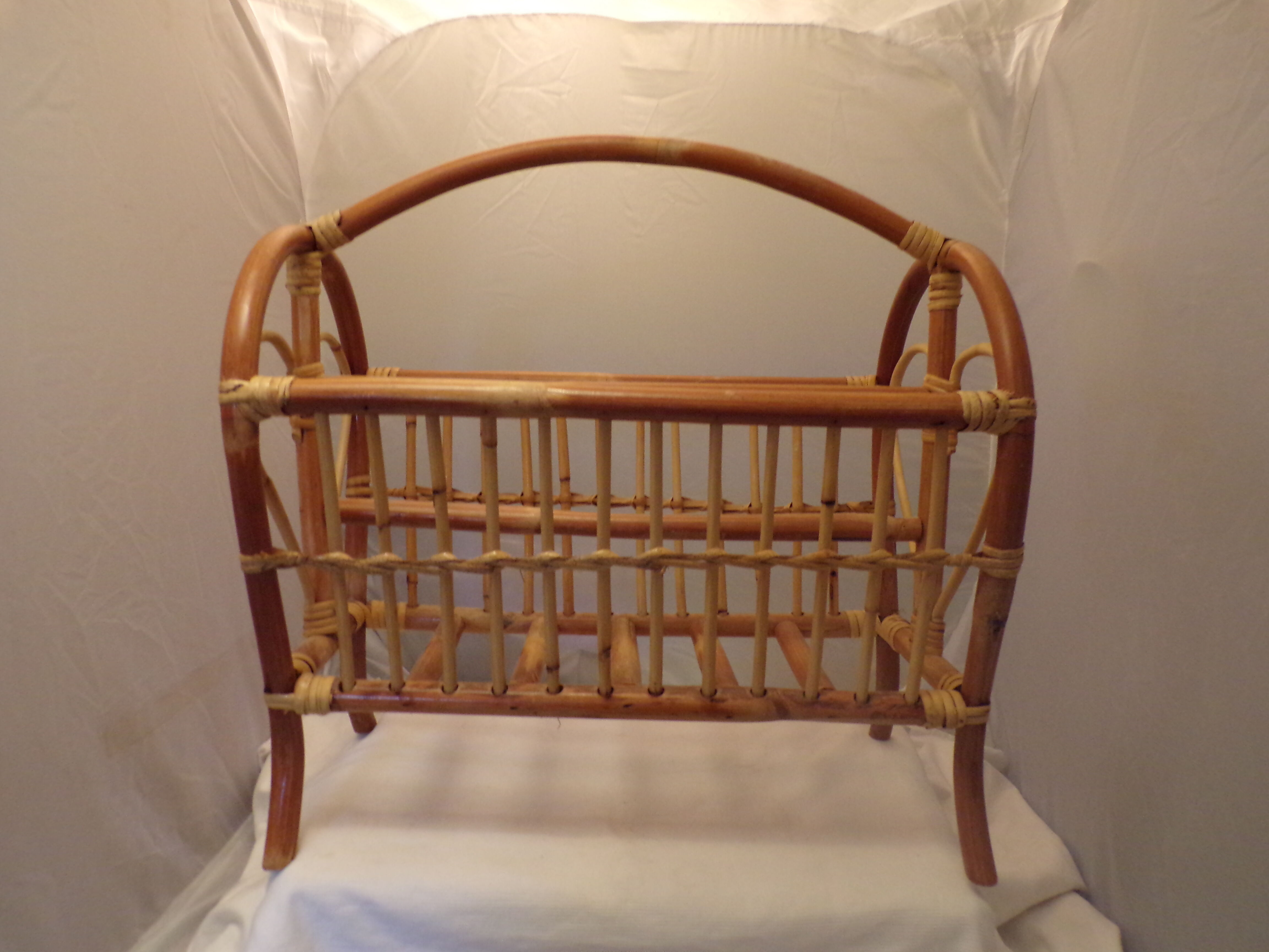 Rattan magazine rack