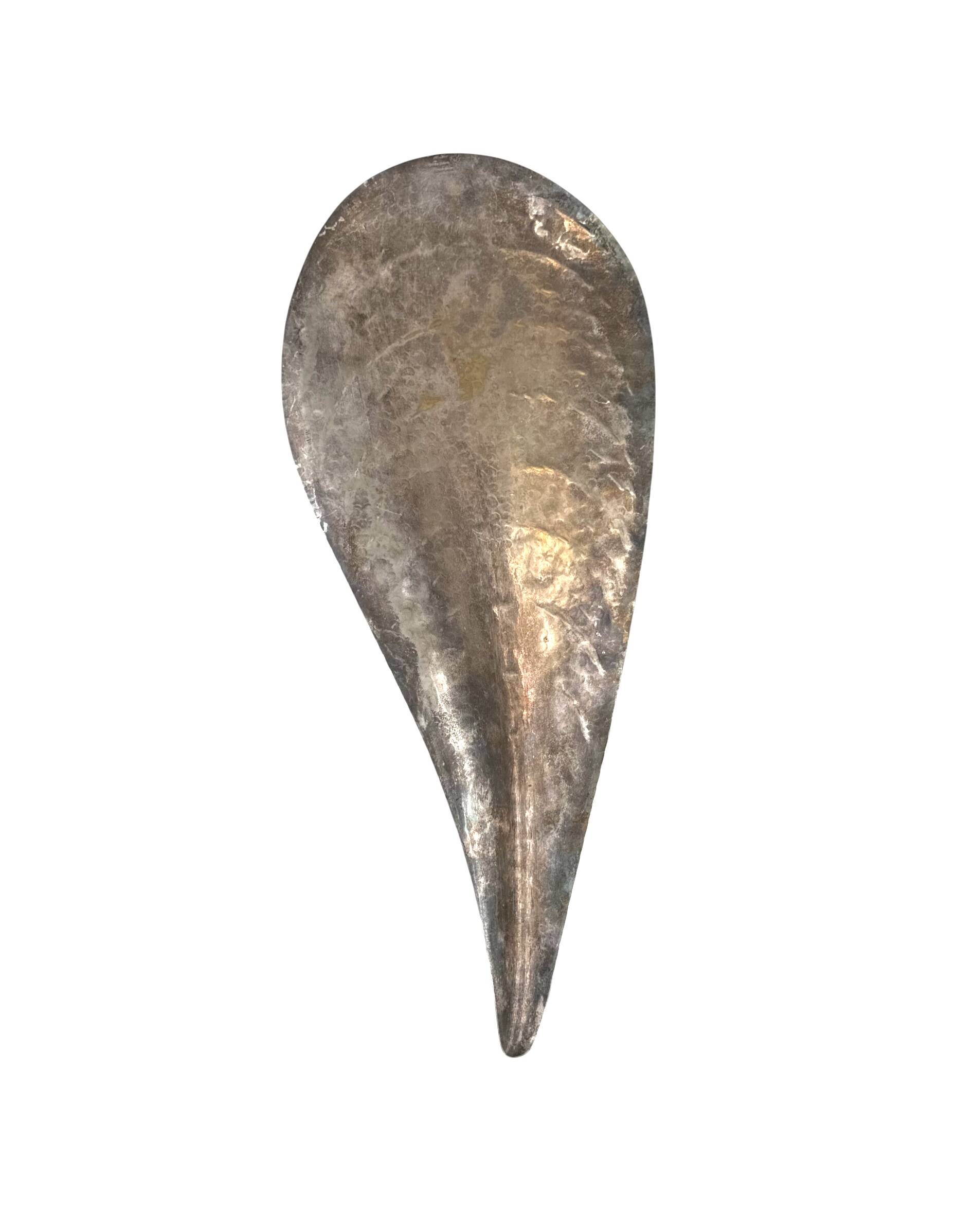 Silver-plated shell shaped great bowl,  Renato Raddi, Italy 1970s