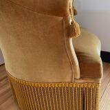 Vintage golden yellow toad armchair