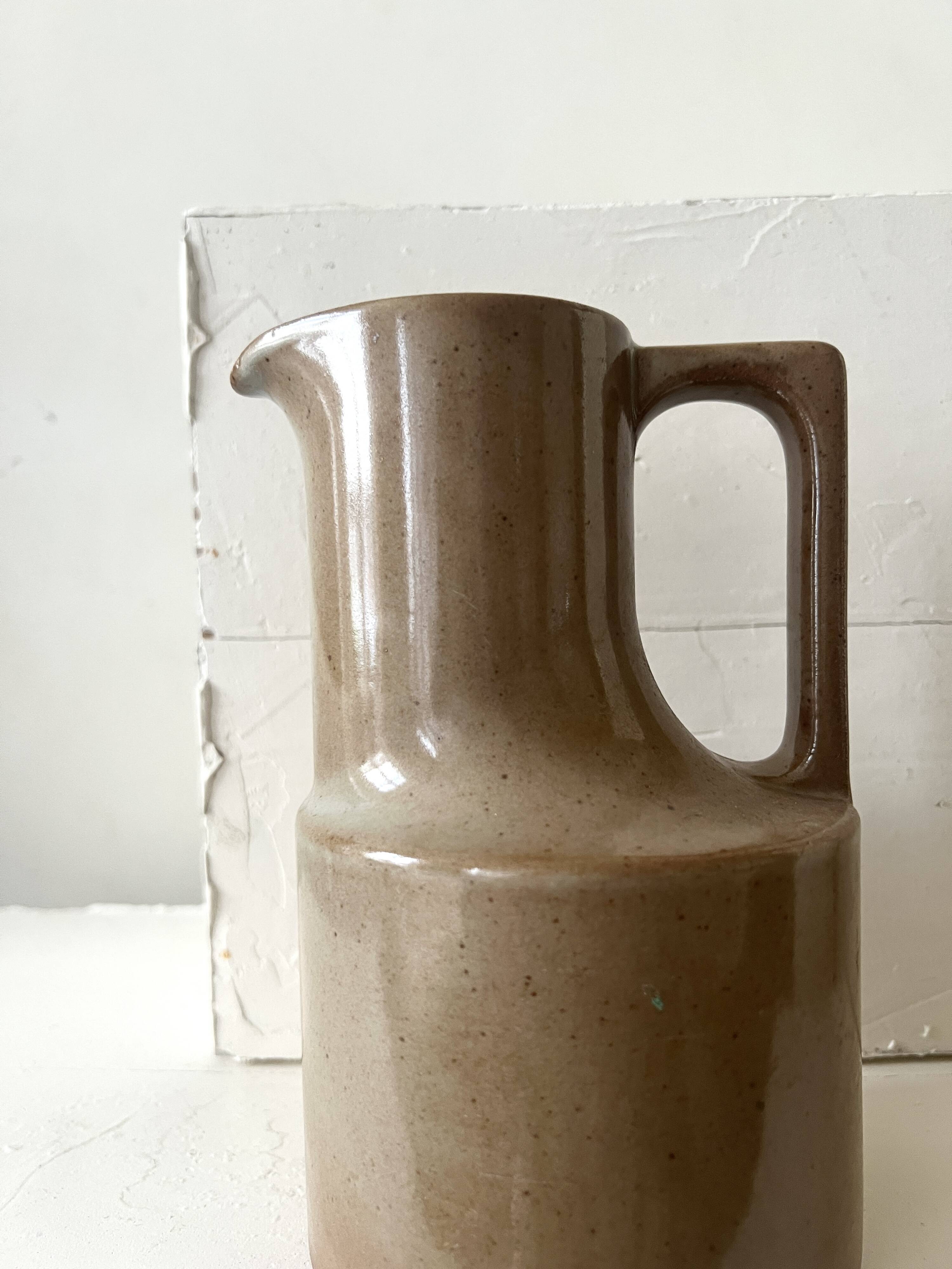 Enamelled ceramic carafe, high-fired stoneware, registered design.
