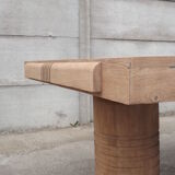 Oak table by Charles Dudouyt brutaliste art deco 1930