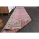 Vintage Turkish Oushak handmade wool cotton pink runner rug 82x346
