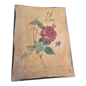 Old wooden painting decorated flowers