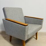 Fauteuil gris vintage de Tchécoslovaquie des années 1970