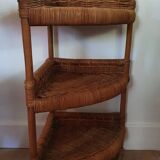 Wicker corner shelf 70s