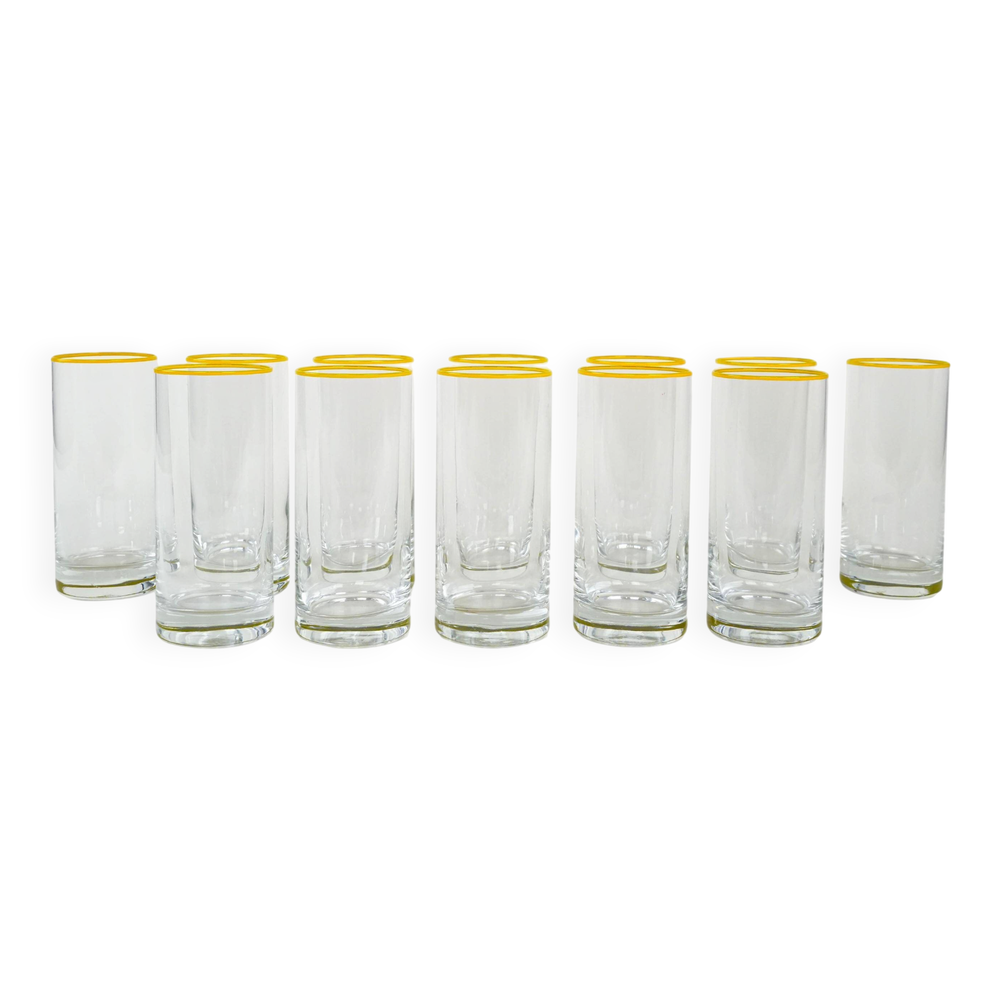 Set of highball glasses, Italian design, 1970s, manufactured in Italy