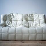 Set of two white leather sofas "Kashima" Ligne Roset designed by Michel Ducaroy