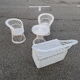 Trunk show white rattan for kids with bench seats and table